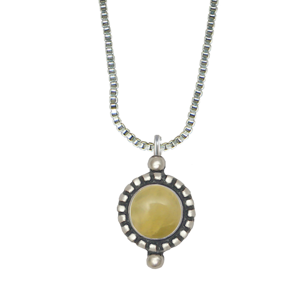 Sterling Silver Little Yellow Aragonite Pendant Necklace